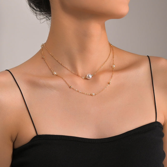 Double Layer Pearl Necklaces