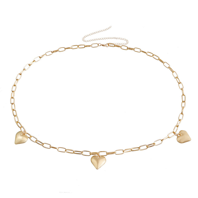 Metal Large Heart Pendant Waist Chain