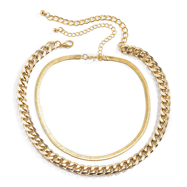 Multilayer Layered Snake Chain Necklace - FASHION SHEGOODS LLC