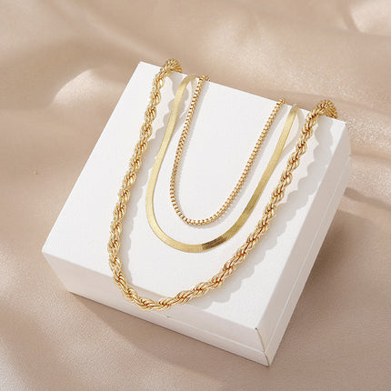 Multi Layered Twists Chain Necklaces - FASHION SHEGOODS LLC