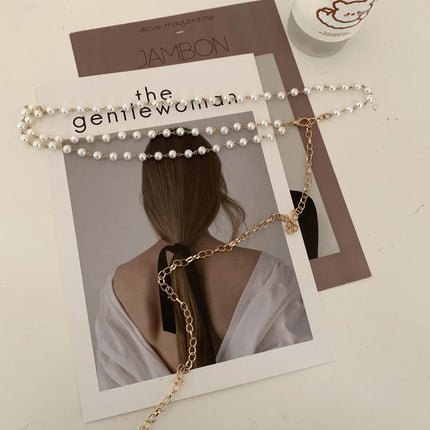 Double-layer Imitation Pearl Waist Chain