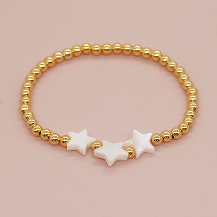 Shell Pentagram Elegant Bead Elastic Bracelet