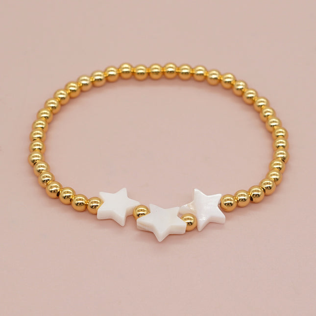 Shell Pentagram Elegant Bead Elastic Bracelet