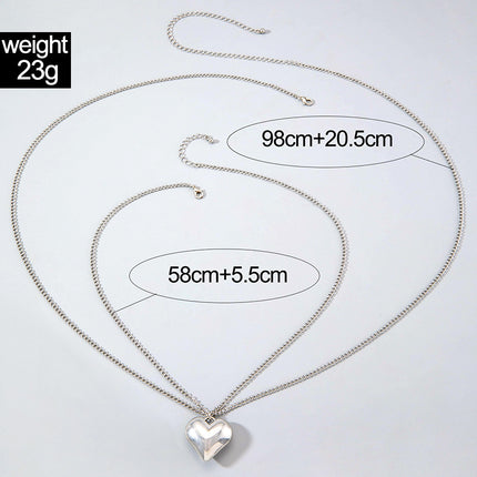 Love Heart Pendant Chest Chain for Women