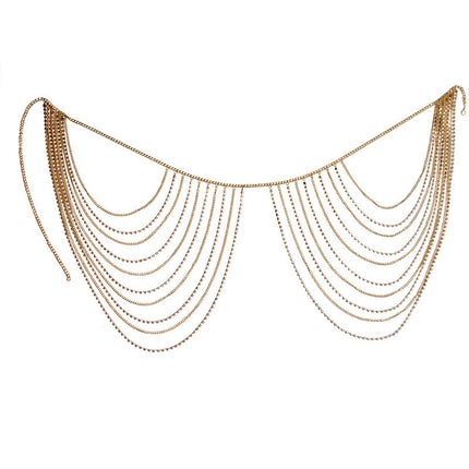 Summer Beach Metal Rhinestone Body Chain Belly Chain
