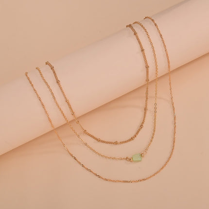Multi Layer Gemstone Chain Necklace for Women - FASHION SHEGOODS LLC