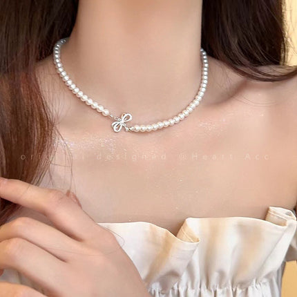 Imitation Pearl Butterfly Tassel Necklace - FASHION SHEGOODS LLC