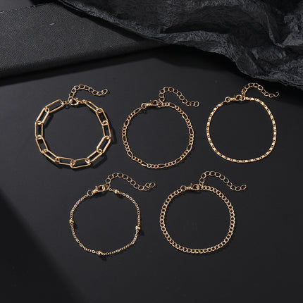 Simple Round Bead Chain Bracelet Set