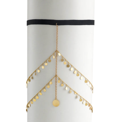 Double Layer Disc Chains Elastic Bandage Thigh Chain