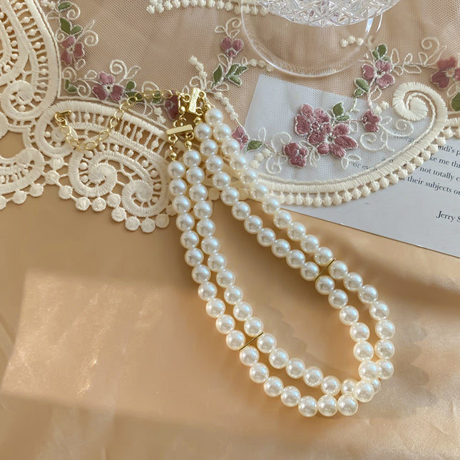 Handmade Artificial Pearl Beaded Necklace - FASHION SHEGOODS LLC