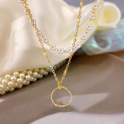 Multi-layer Pearl Chain Boho Charm Necklaces