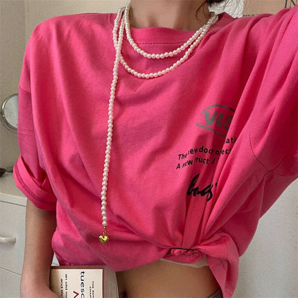 New Design Wedding Pearl Necklace Party Choker Heart Charm - FASHION SHEGOODS LLC