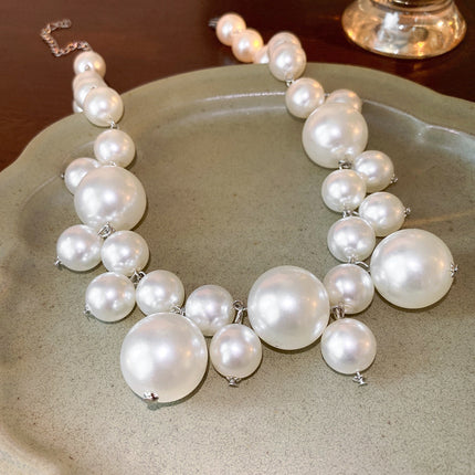 Chunky Exaggerated Large Pearl Choker Necklace