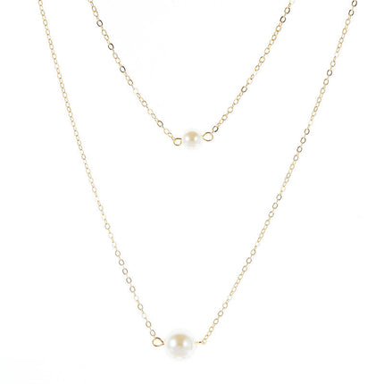 Bead Pearl Double-layer Necklace
