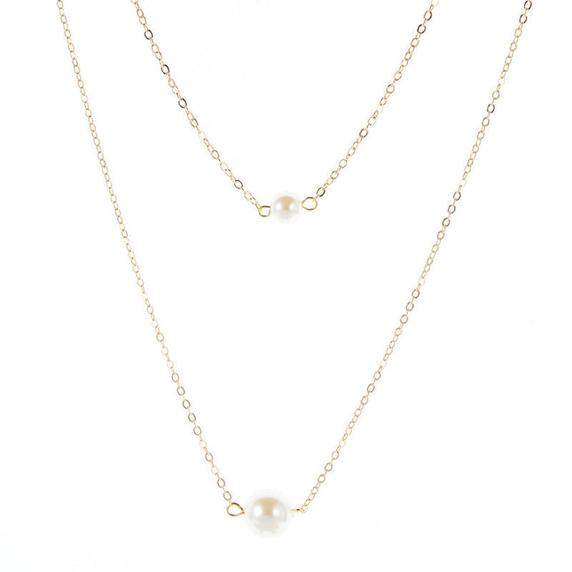 Bead Pearl Double-layer Necklace