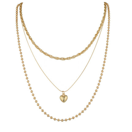 Multi Layer Heart Necklace for Women - FASHION SHEGOODS LLC