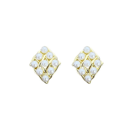 Elegant Pearl Geometric Irregular Stud Earrings