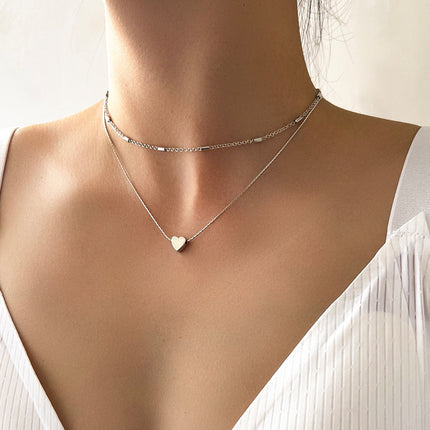 Layered Heart Pendant Necklace Jewelry - FASHION SHEGOODS LLC