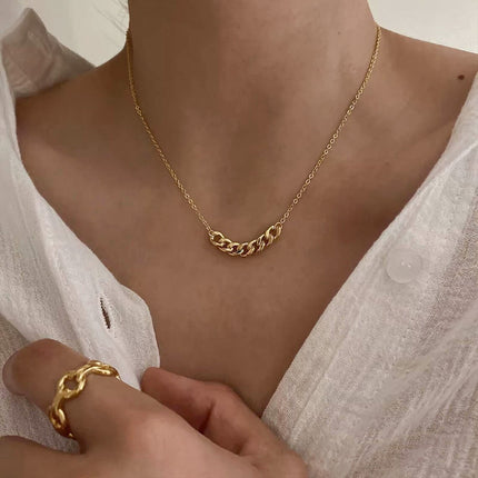 Thick Cuban Chain Necklaces Geometric Curb Link