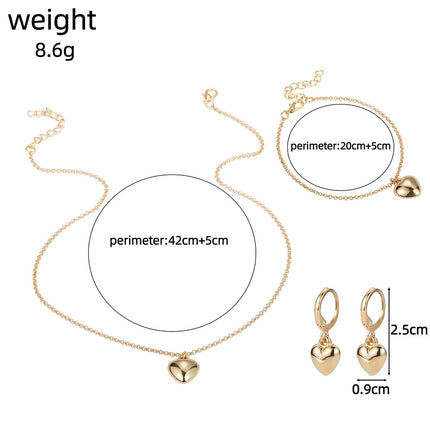 Heart Earrings Necklaces Jewelry Set - FASHION SHEGOODS LLC