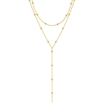 Layered Beaded Chain Drop Necklaces - FASHION SHEGOODS LLC