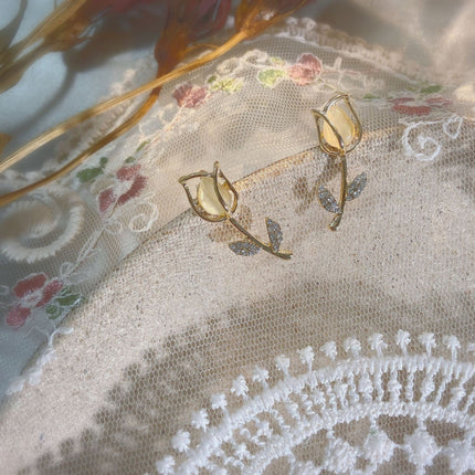 Opal Tulip Flower Earrings - FASHION SHEGOODS LLC