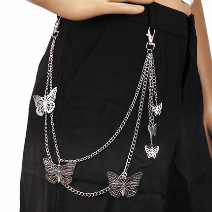 Retro Double-layer Butterfly Waist Chain Hip-hop