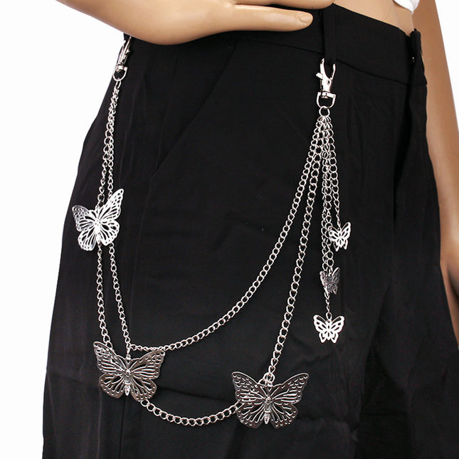 Retro Double-layer Butterfly Waist Chain Hip-hop