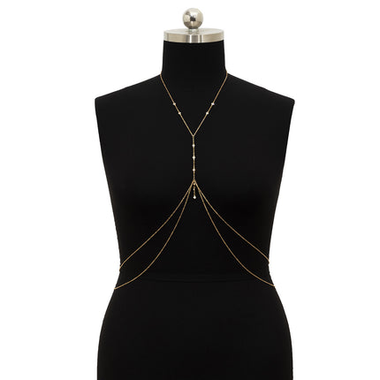 Sexy Body Chain Bikini Crystal Customized Double Layer