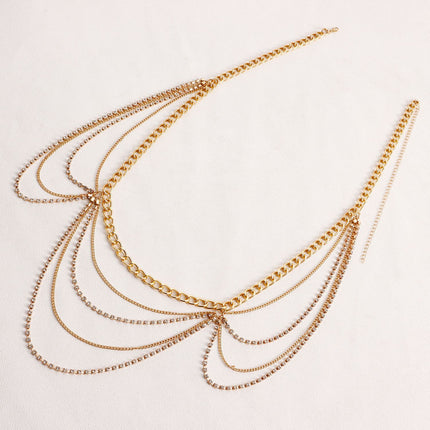 Sexy Tassel Rhinestone Body Chain Bikini Tassel Body Jewelry