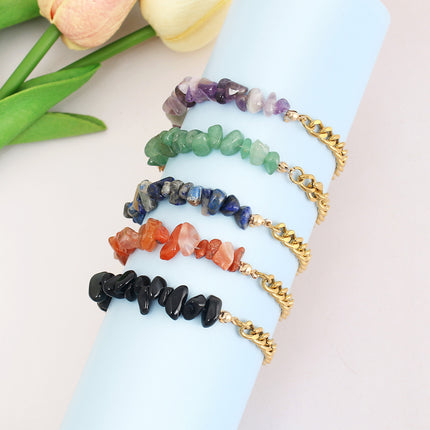 Natural Green Aventurine Irregular Crushed Stone Bracelet