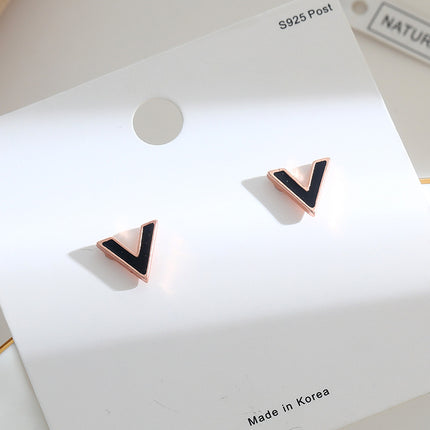 Initial Letter V Stud Earrings - FASHION SHEGOODS LLC