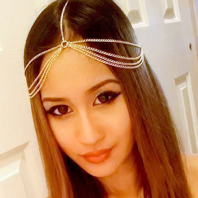 Simple Tassel Headpiece Chain Bridal Forehead Hair Accessories