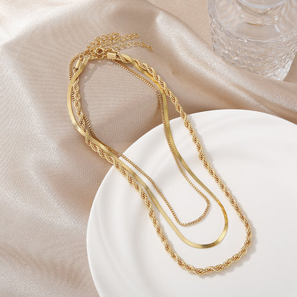Multi Layered Twists Chain Necklaces - FASHION SHEGOODS LLC