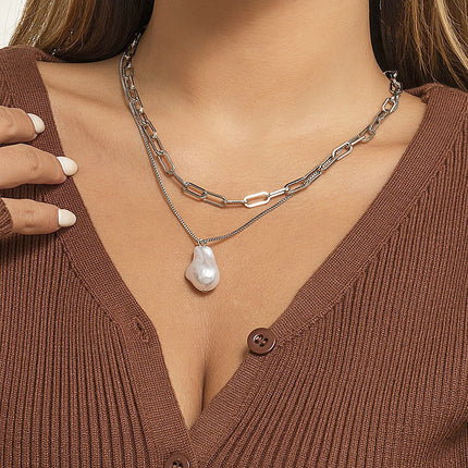Chains Layered Baroque Pearl Necklace