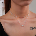 Necklace-Imitation Rhodium Color