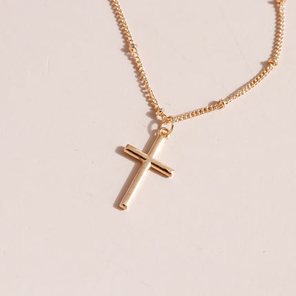 Fashion Cross Plain Pendant Necklace