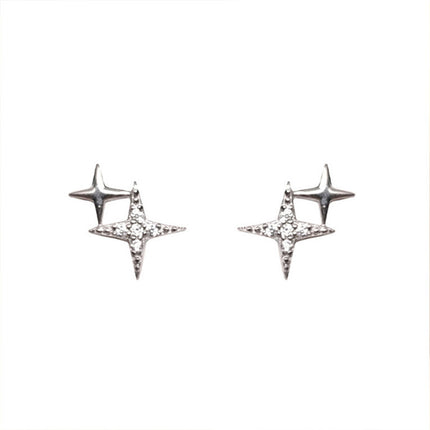 Inlaid Crystal Rhinestone Star Earrings - FASHION SHEGOODS LLC