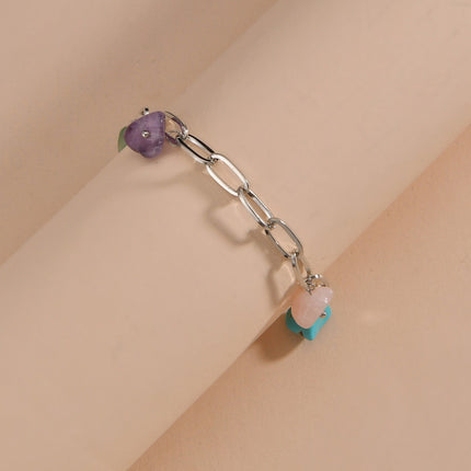 Irregular Natural Stone Charm Jewelry Bracelet