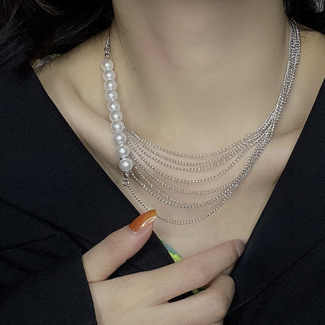 Popular Sale Ladies Fashion Jewelry Dainty Multi-Layered Baroque Pearl Necklaces