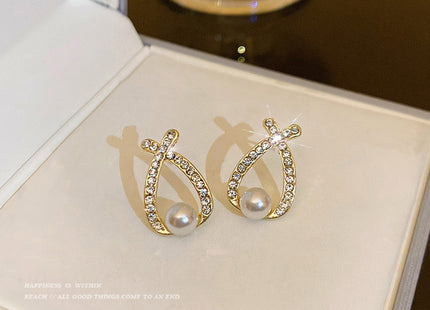 Elegant Cute Pearl Crystal Earrings