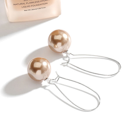 Red Pearl Charm Earrings