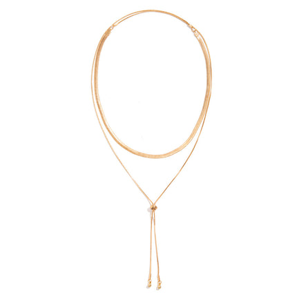 Punk Simple Double-Layer Snake Bone Chain Necklace