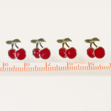 Red Enamel Cherry Earrings