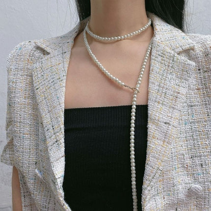 Long Pearl Necklace Costume Pearl Jewelry - FASHION SHEGOODS LLC