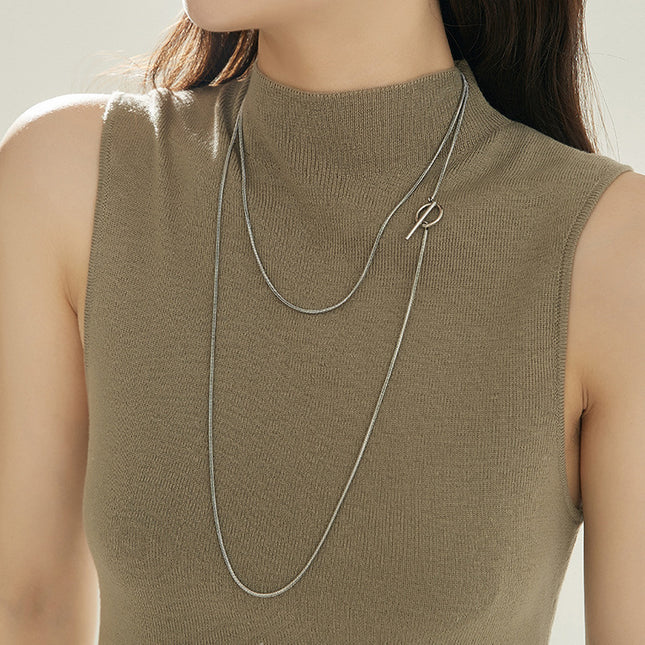 Snake Chain Layer Long Necklace