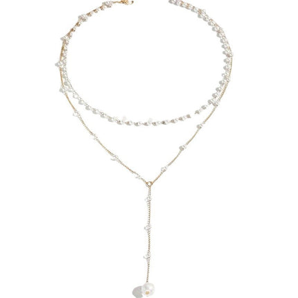New Pearl Necklace Tassel Layered Necklace - FASHION SHEGOODS LLC