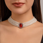 QW-24XL1541-Red / Imitation Rhodium Color