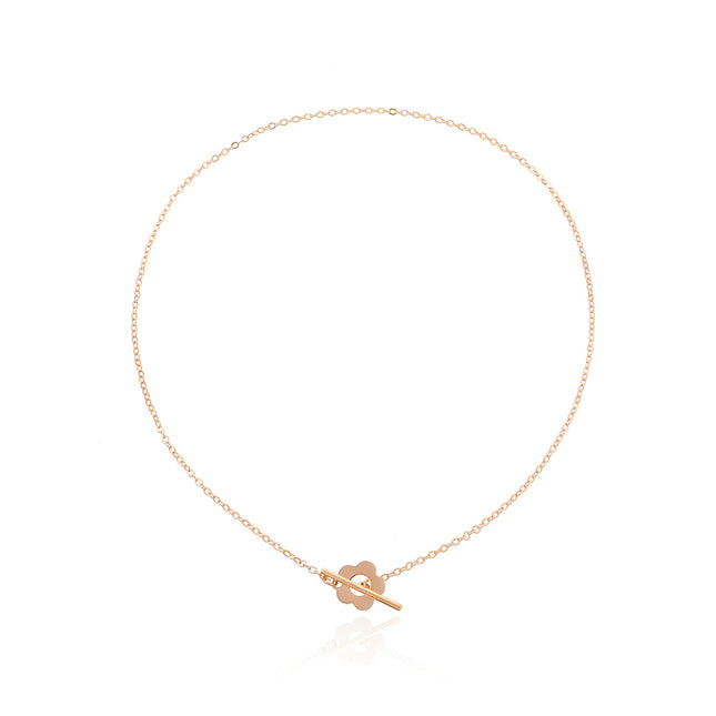 Chain Necklace Women Flower Lock Collar