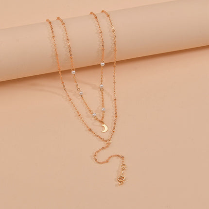 Bohemian Multi-layer Moon Bead Chain Sequins Necklace